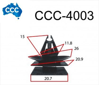 Commodore Body Trim Clips 25pcs CCS-4003 