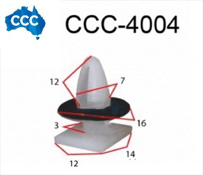 Holden/Mitsubishi Trim Clips 25pcs CCS-4004 