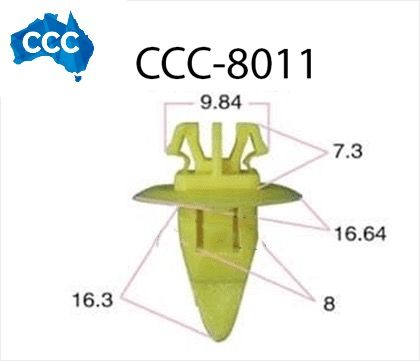 Toyota Yellow Body Flare Clips 25pcs CCS-8011