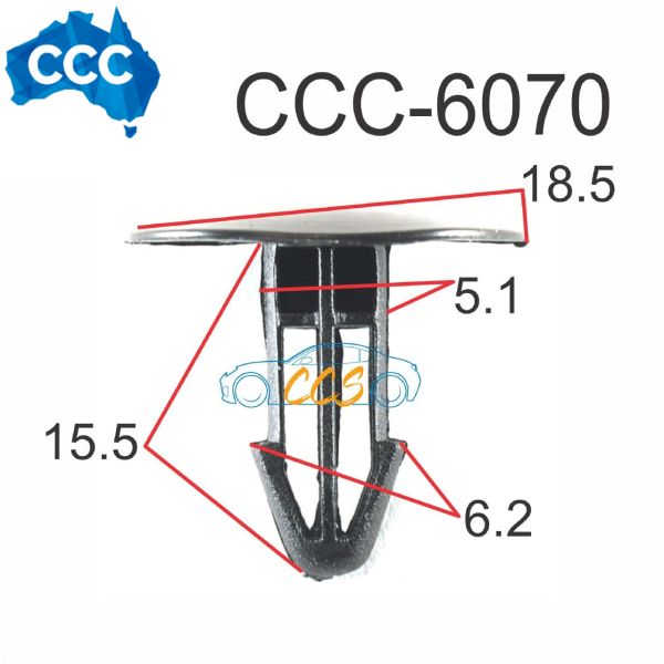 Black Trim Retainer Clips 25pcs CCS-6070