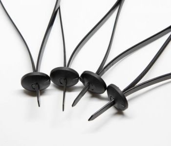7.6 x 370mm Button Head UV Black Cable Ties