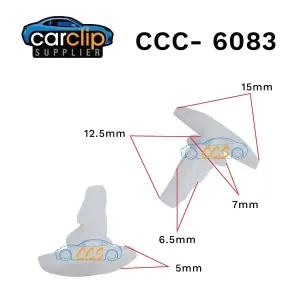 White Hyundai Rubber Seal Clips 25pcsCCS-6083