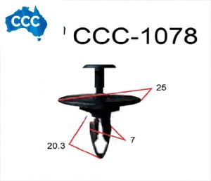 Black Rivet Clips 25pcs CCS-1078