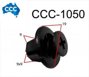 Mitsubishi Black Scrivet Clips 25pcs CCS-1050 