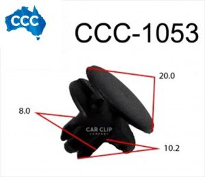 CCS-1053 Honda Black Rivet Clips 25pcs 