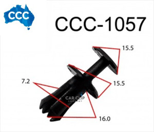 Black Rivet Clips 25pcs CCS-1057