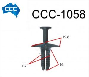 CCS-1058 Black Rivet Clips 25pcs