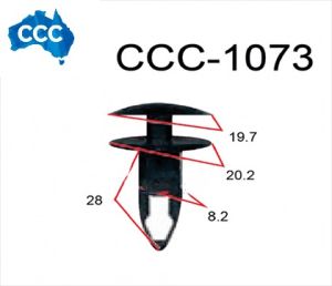 Black Rivet Clips 25pcs CCS-1073