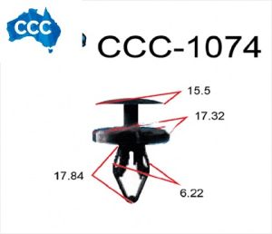 Black Rivet Clips 25pcs CCS-1074