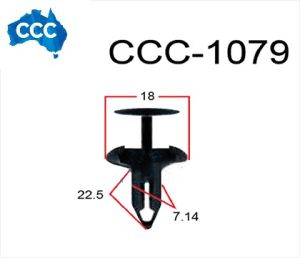Black Rivet Clips 25pcs CCS-1079