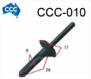 Automotive Black Plastic Pop Rivets 25pcs CCS-0010