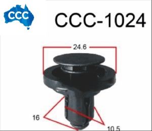 Black Rivet Clips 25pcs CCS-1024