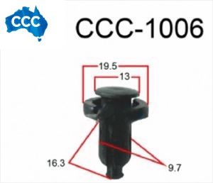 Honda Black Rivet Clips 25pcs CCS-1006