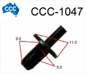 CCS-1047 Toyota Black Rivet Clips 25pcs