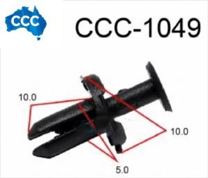 Black Rivet Clips 25pcs CCS-1049